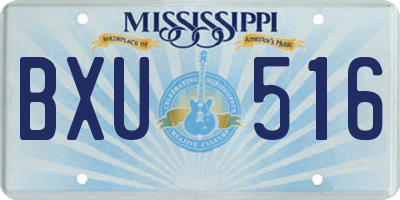 MS license plate BXU516