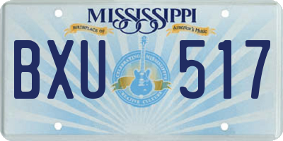 MS license plate BXU517