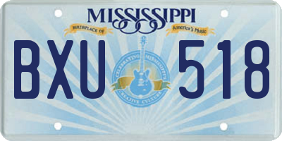 MS license plate BXU518