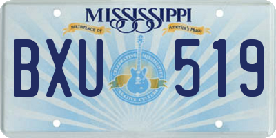 MS license plate BXU519