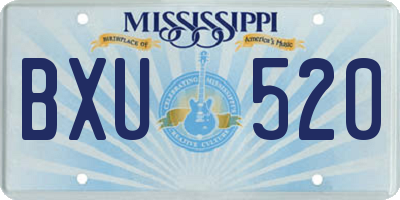 MS license plate BXU520