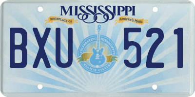 MS license plate BXU521