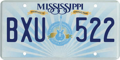 MS license plate BXU522