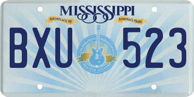 MS license plate BXU523
