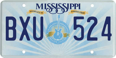 MS license plate BXU524