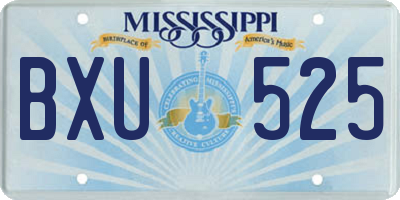 MS license plate BXU525