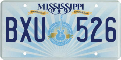 MS license plate BXU526