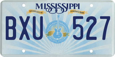 MS license plate BXU527