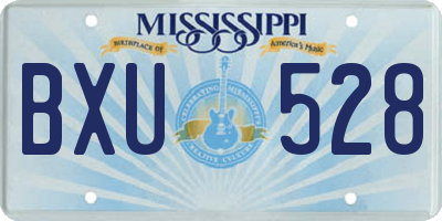 MS license plate BXU528