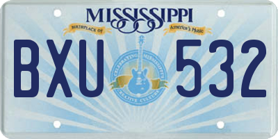 MS license plate BXU532