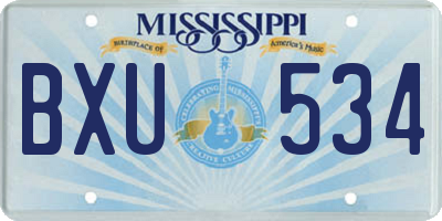 MS license plate BXU534