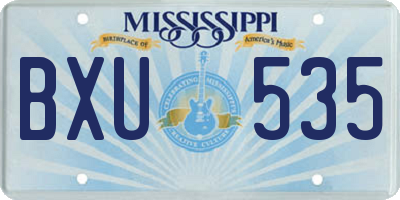 MS license plate BXU535