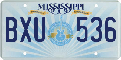 MS license plate BXU536