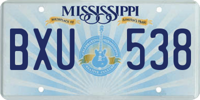 MS license plate BXU538