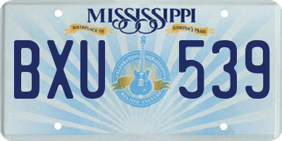MS license plate BXU539