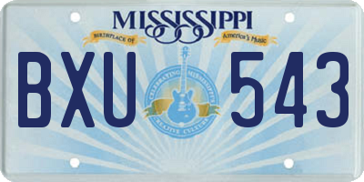 MS license plate BXU543