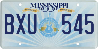 MS license plate BXU545