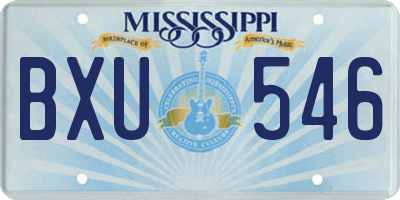 MS license plate BXU546