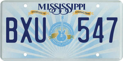 MS license plate BXU547