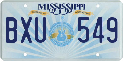 MS license plate BXU549