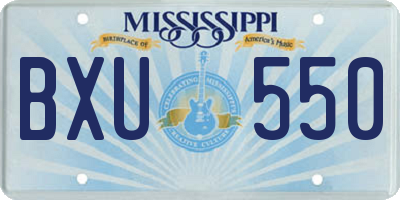 MS license plate BXU550