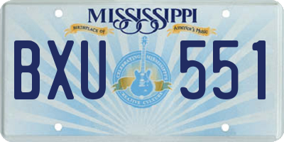 MS license plate BXU551
