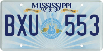 MS license plate BXU553
