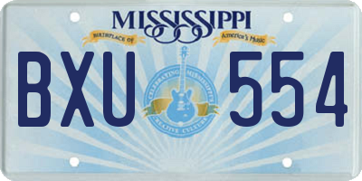 MS license plate BXU554