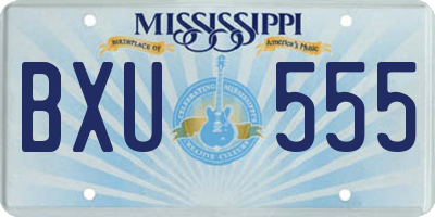 MS license plate BXU555