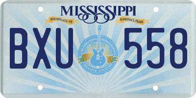 MS license plate BXU558