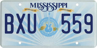 MS license plate BXU559