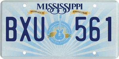 MS license plate BXU561