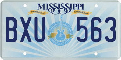 MS license plate BXU563