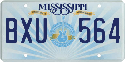 MS license plate BXU564