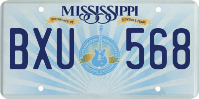 MS license plate BXU568