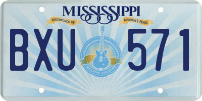MS license plate BXU571