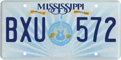 MS license plate BXU572