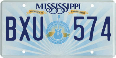 MS license plate BXU574