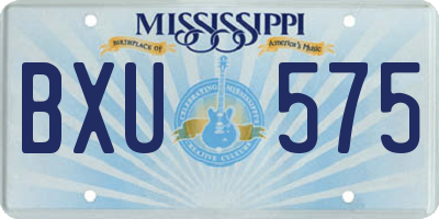 MS license plate BXU575