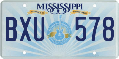 MS license plate BXU578