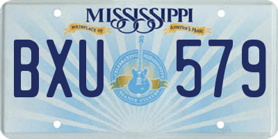 MS license plate BXU579