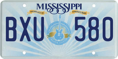 MS license plate BXU580