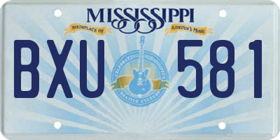 MS license plate BXU581