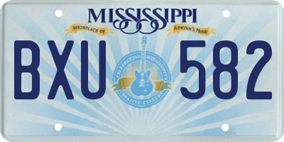 MS license plate BXU582