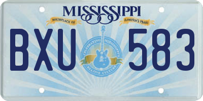 MS license plate BXU583