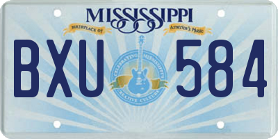 MS license plate BXU584