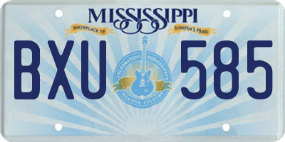 MS license plate BXU585