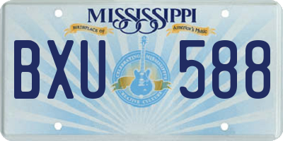 MS license plate BXU588