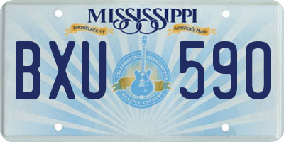 MS license plate BXU590
