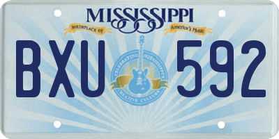 MS license plate BXU592